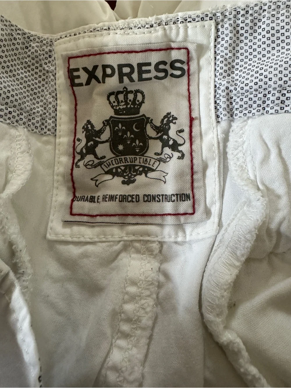 Express Men's White Flat-Front Cotton Shorts